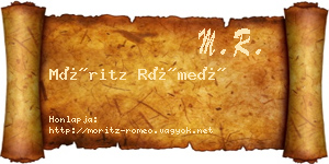 Móritz Rómeó névjegykártya
